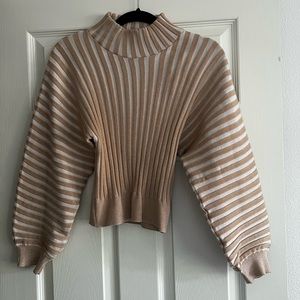 Free People Balloon Sleeve Cropped Sweater